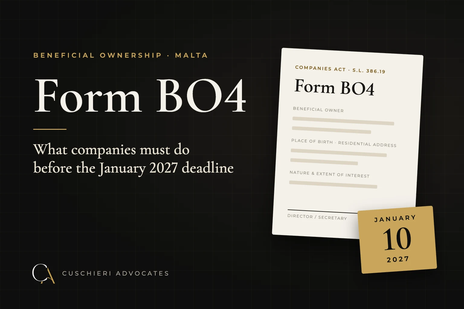 Malta Beneficial Ownership BO4: What Companies Must Do